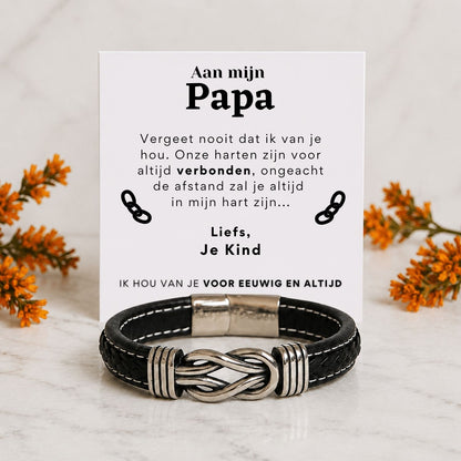 Infinity bracelet with stainless steel charm detail