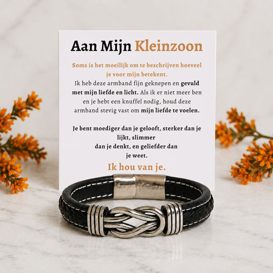Aan Mijn Kleinzoon Infinity  Armband - Vergeet nooit hoeveel ik van je hou