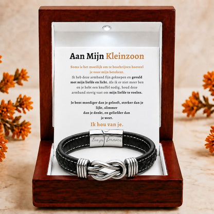 Aan Mijn Kleinzoon Infinity  Armband - Vergeet nooit hoeveel ik van je hou