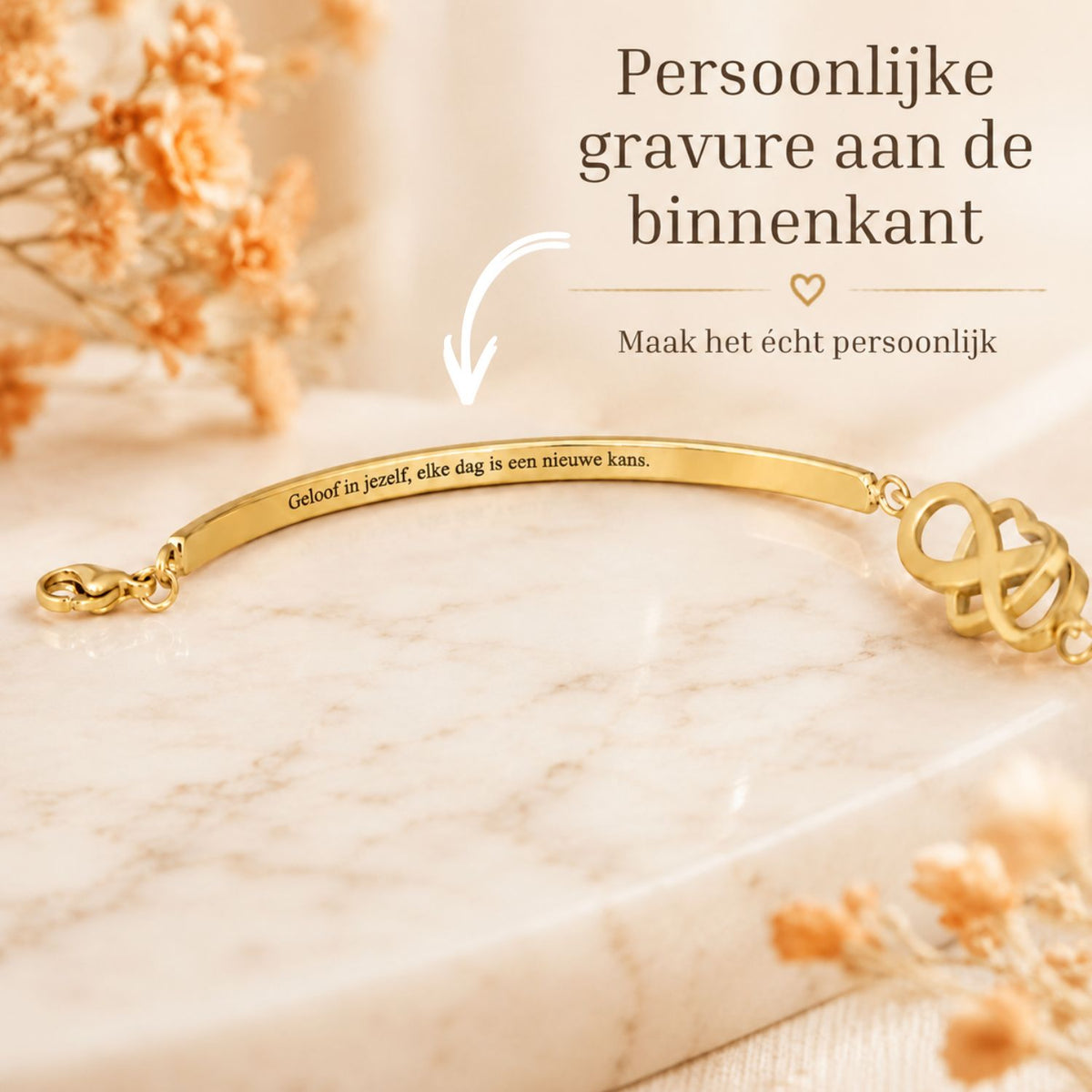 Aan mijn Dochter - Armband Infinity met Gravure