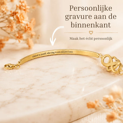 Aan mijn Dochter - Armband Infinity met Gravure