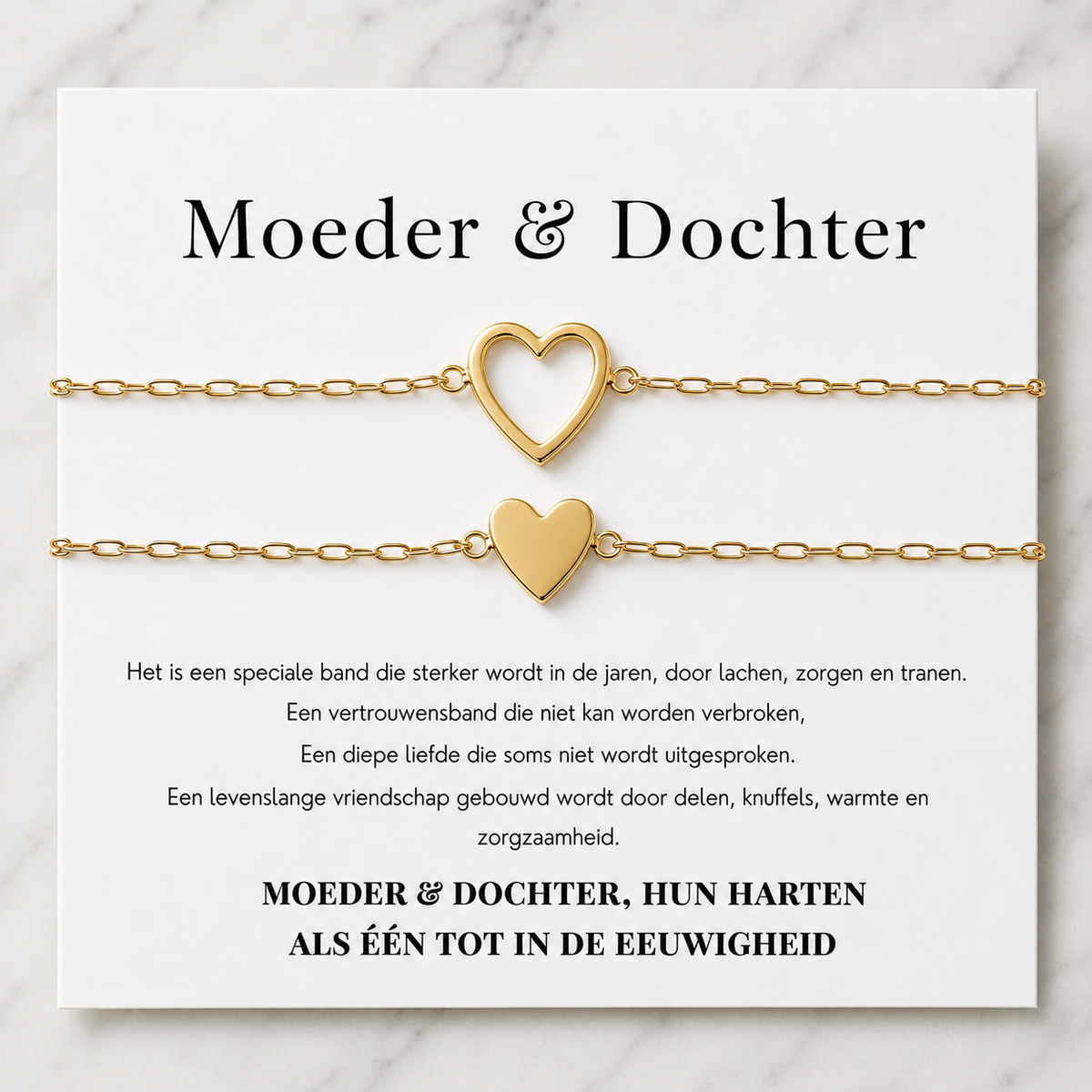 Moeder & Dochter Armband Set Hartje