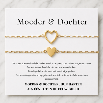 Moeder & Dochter Armband Set Hartje