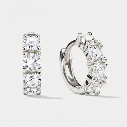 Livia Sparkle Hoops zilver zirkonia creolen dames - Amelia Sieraden