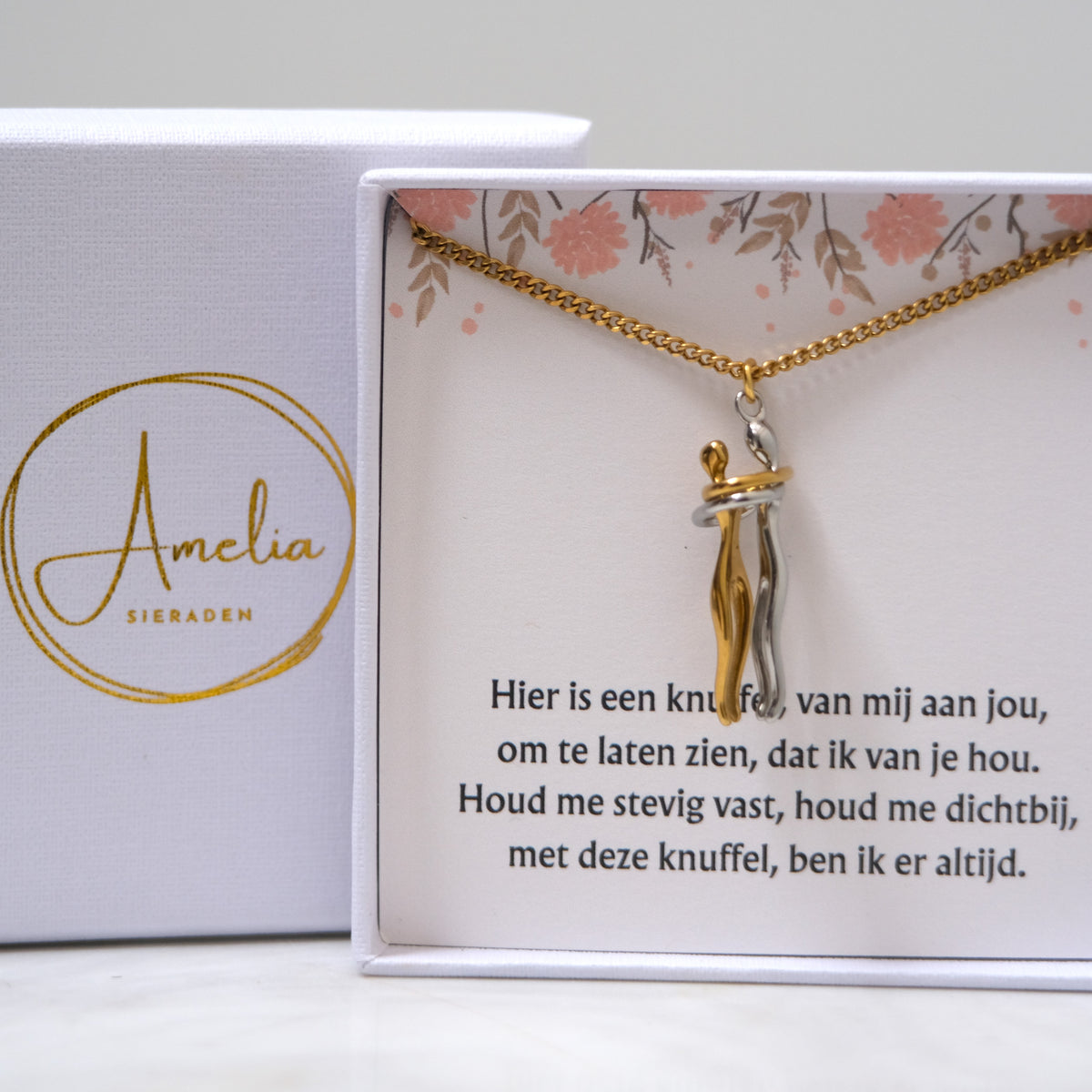 Personalised Hug Necklace | Gift for Her or Him | With Engraving