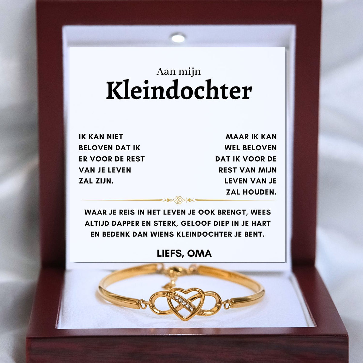 Aan mijn Kleindochter - Armband Infinity - Reis in het leven