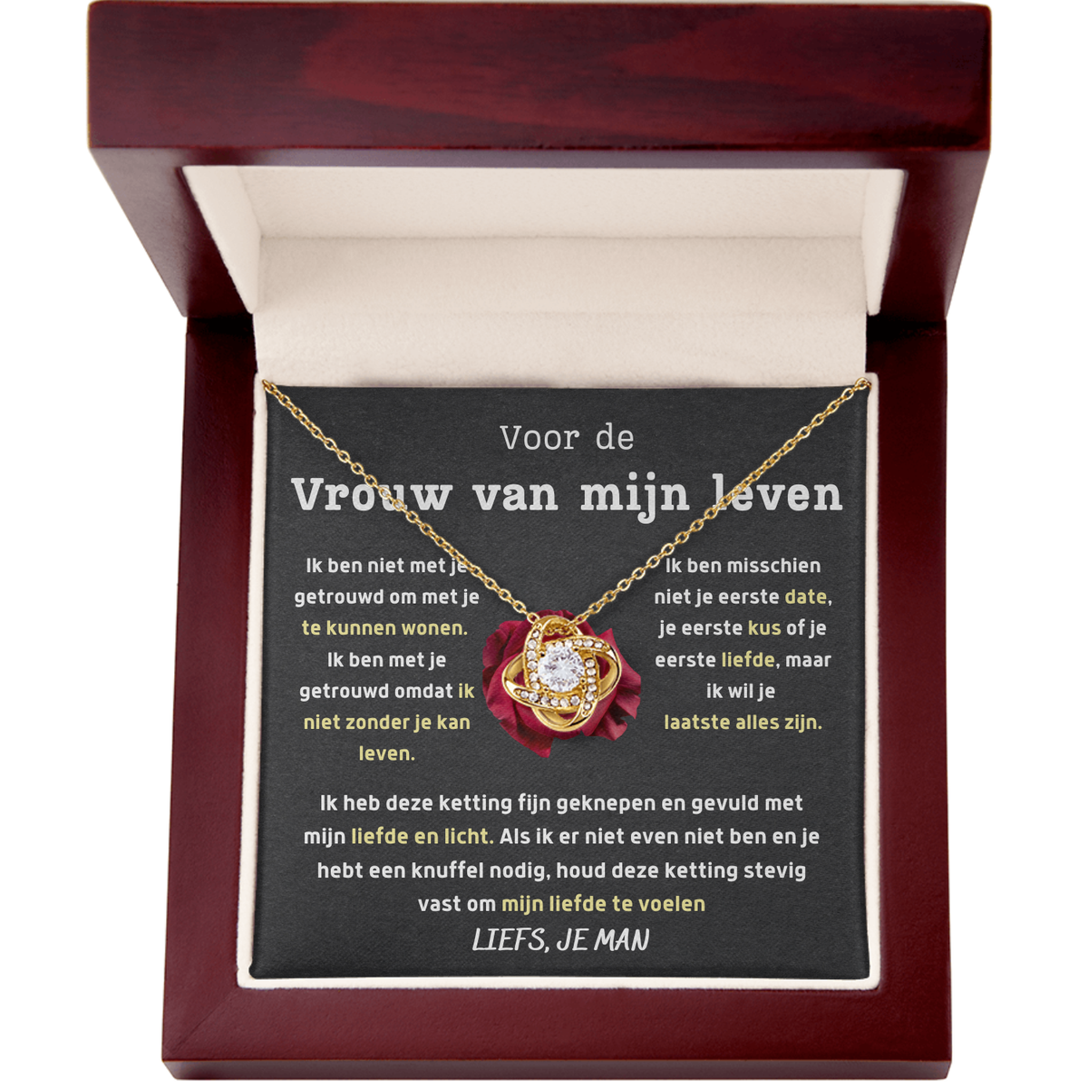 Voor de vrouw van mijn leven - ik wil je laatste alles zijn