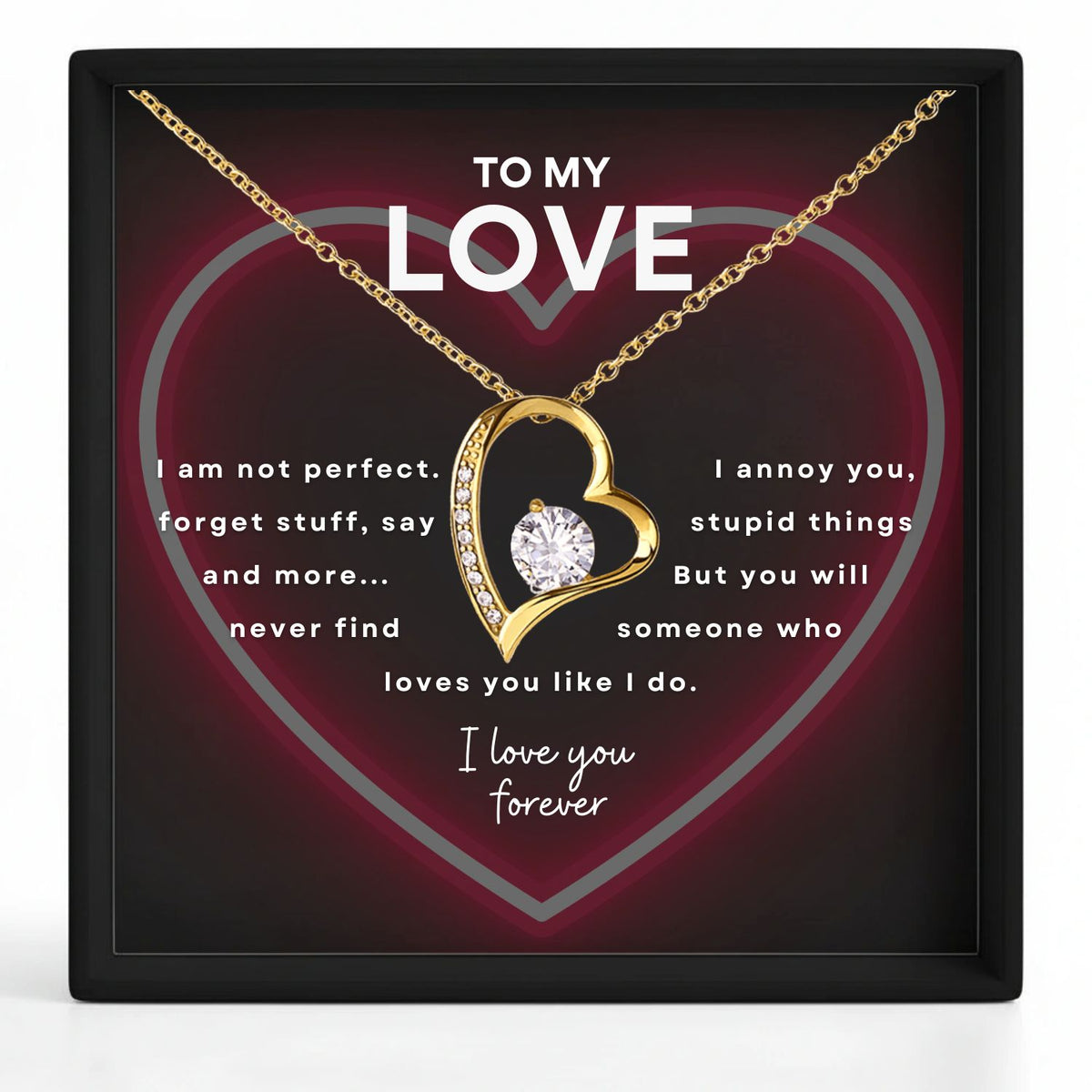 Hart ketting Aan mijn Schat, Voor Altijd, met CZ-kristal