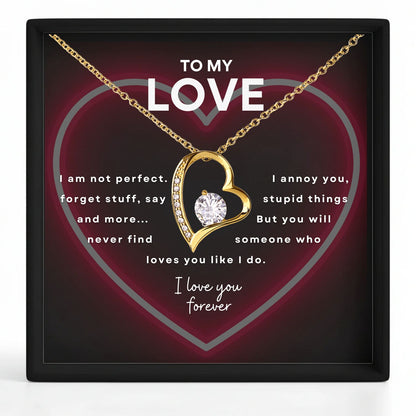 Hart ketting Aan mijn Schat, Voor Altijd, met CZ-kristal