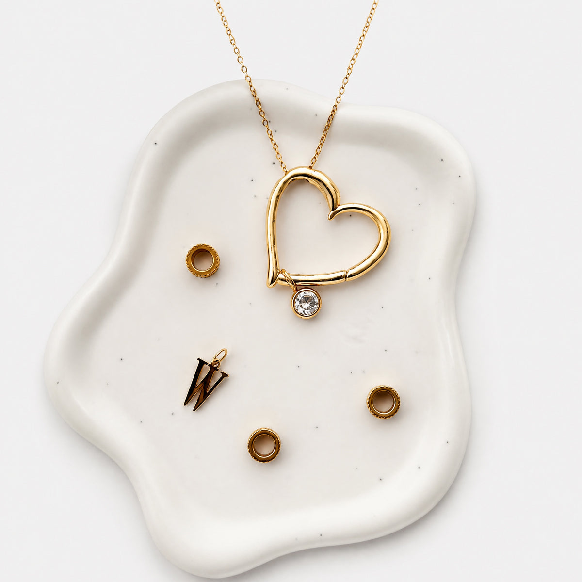 Hartketting met initialen - Gepersonaliseerde