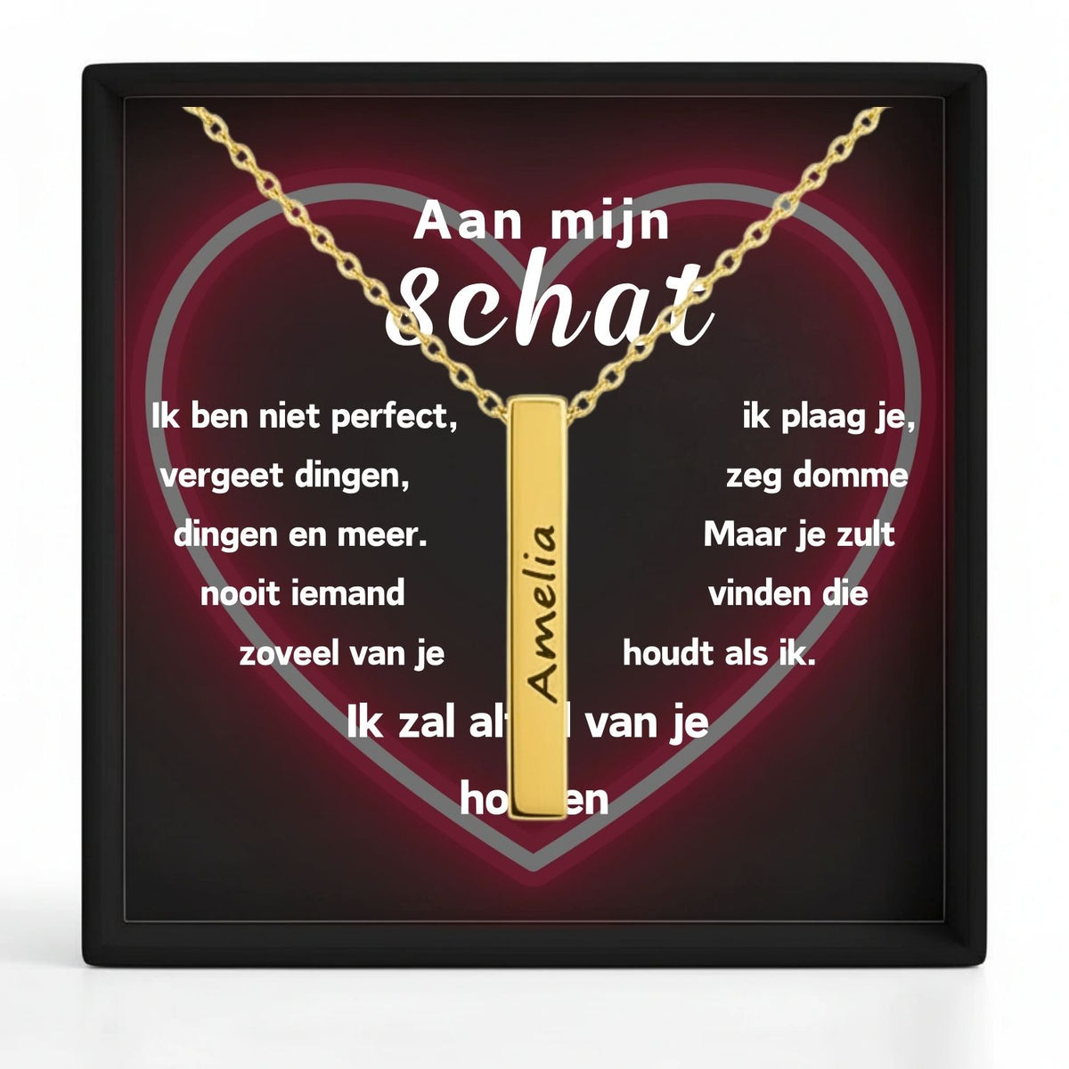 Bar Ketting met Gravure  – Aan mijn schat