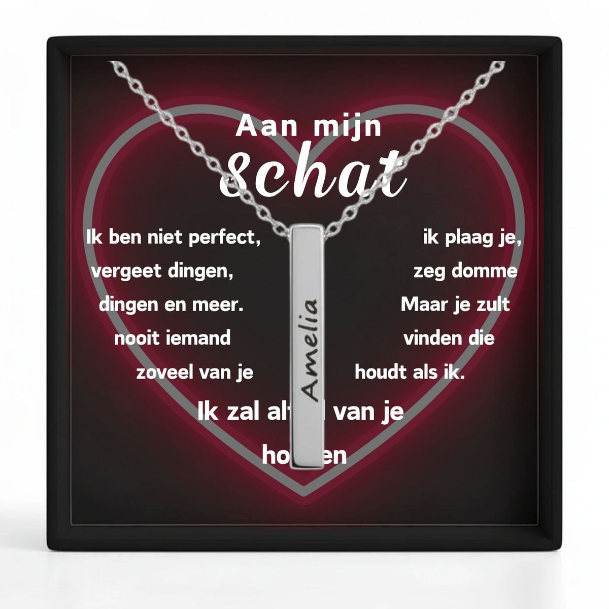 Bar Ketting met Gravure  – Aan mijn schat