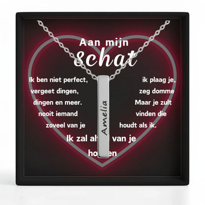 Bar Ketting met Gravure  – Aan mijn schat