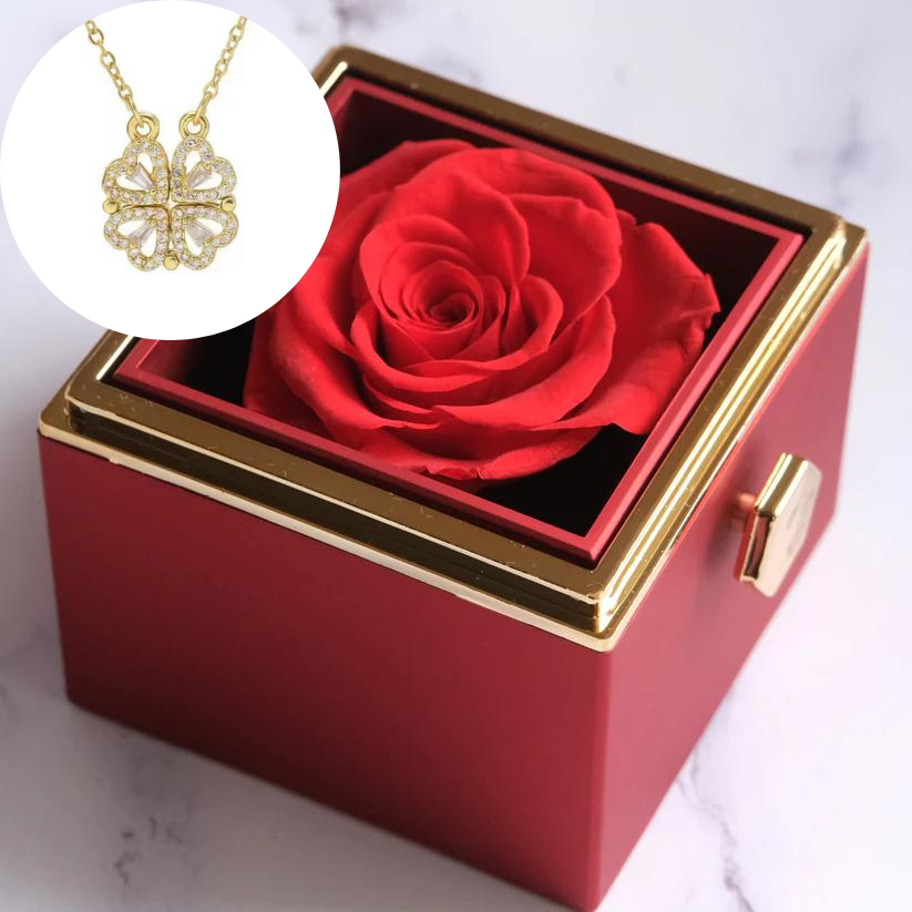 Klaver ketting- Aan mijn Schat- Eeuwige Roos Box