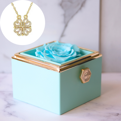 Klaver ketting- Aan mijn Schat- Eeuwige Roos Box