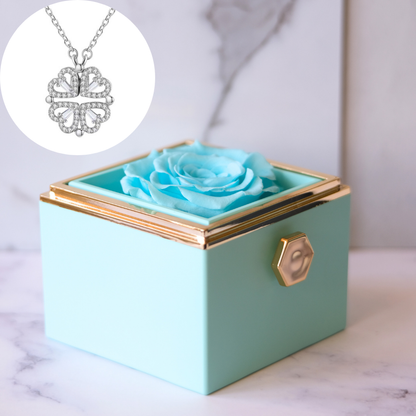 Klaver ketting- Aan mijn Schat- Eeuwige Roos Box