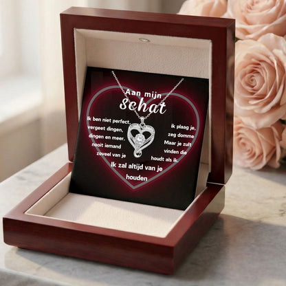 Hart ketting "i love you for always and forever" -   Aan mijn Schat