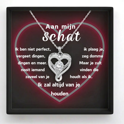 Hart ketting "i love you for always and forever" -   Aan mijn Schat
