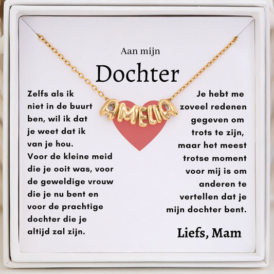 Bubble gepersonaliseerde naamketting - Aan mijn Dochter