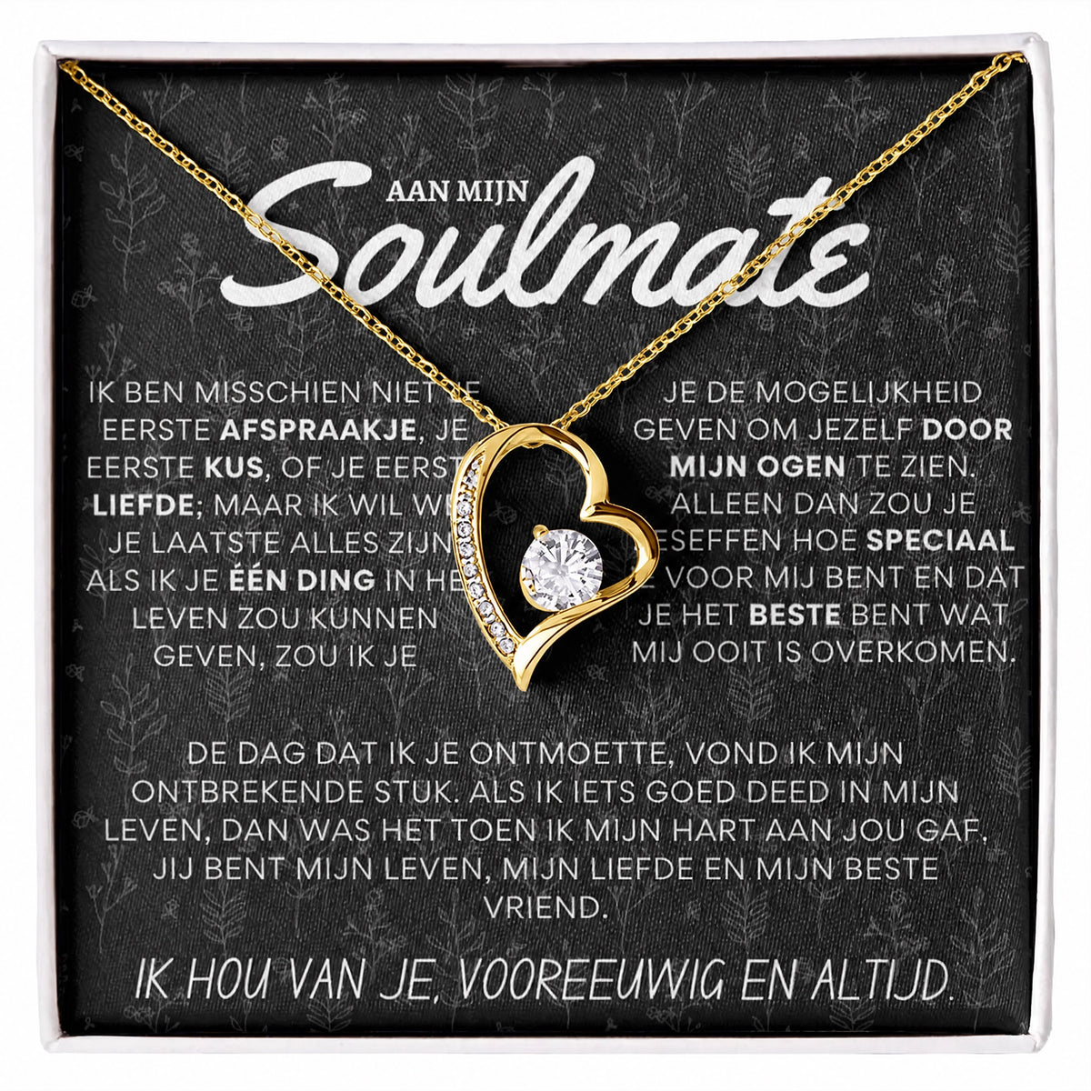 Aan mijn prachtige soulmate - Hart ketting