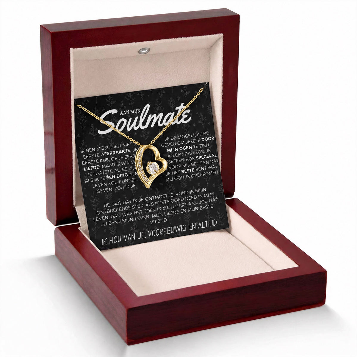 Aan mijn prachtige soulmate - Hart ketting