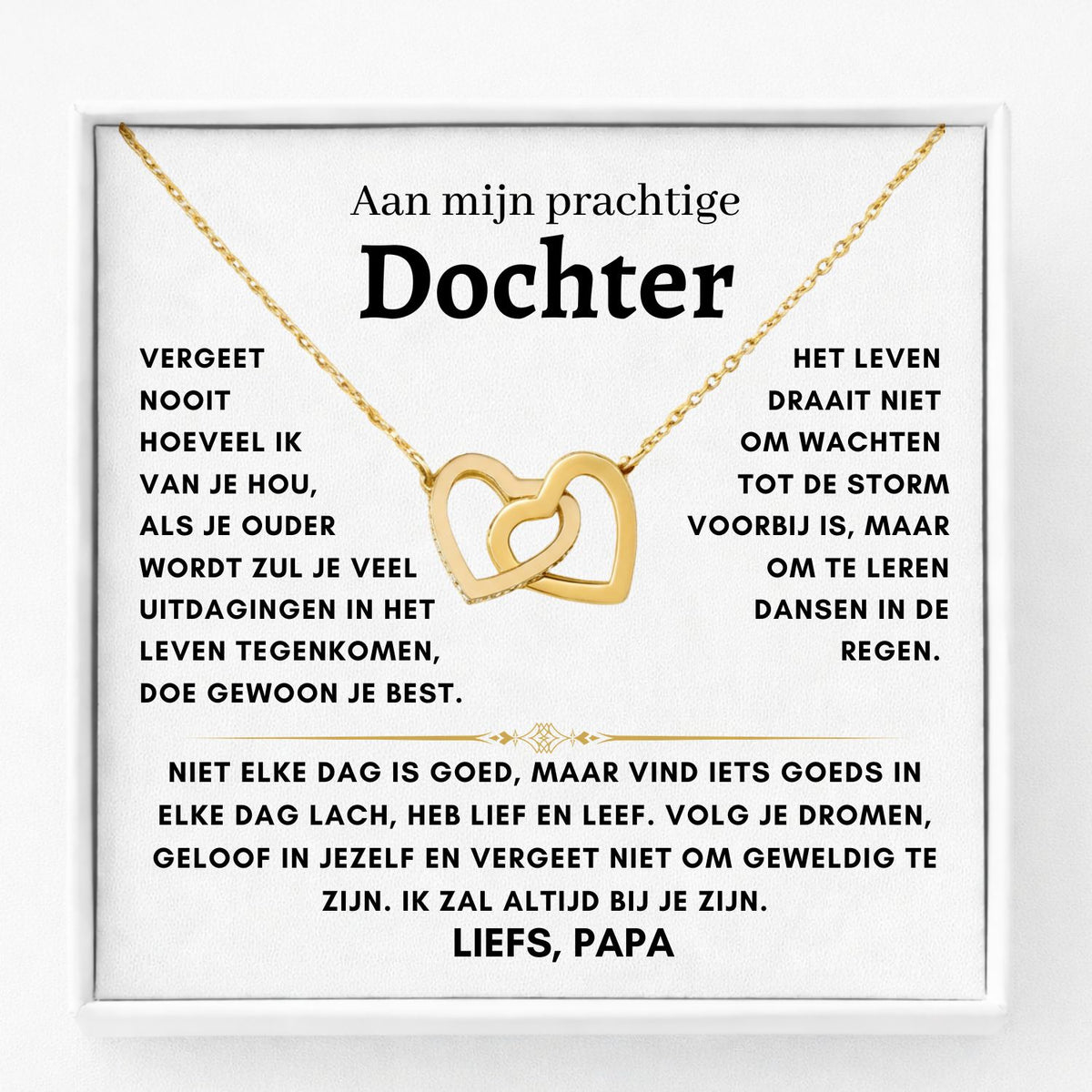 Aan Mijn Prachtige Dochter - Harten ketting - Liefs Papa