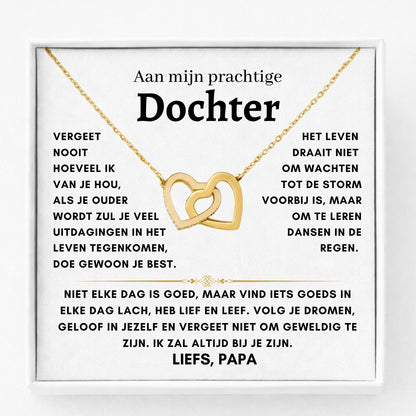 Aan Mijn Prachtige Dochter - Harten ketting - Liefs Papa