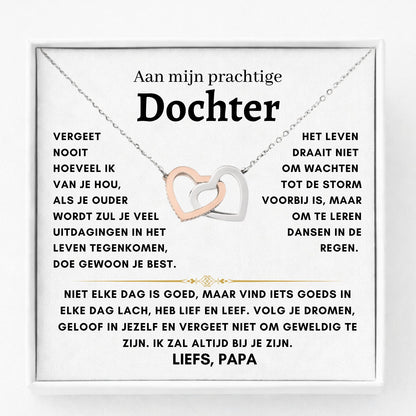 Aan Mijn Prachtige Dochter - Harten ketting - Liefs Papa