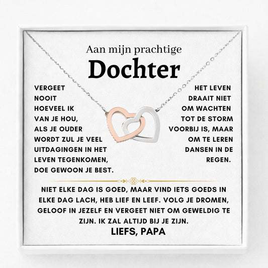 Aan Mijn Prachtige Dochter - Harten ketting - Liefs Papa