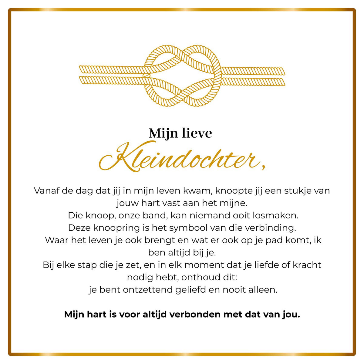 Liefdesknoop ring- Mijn Lieve kleindochter