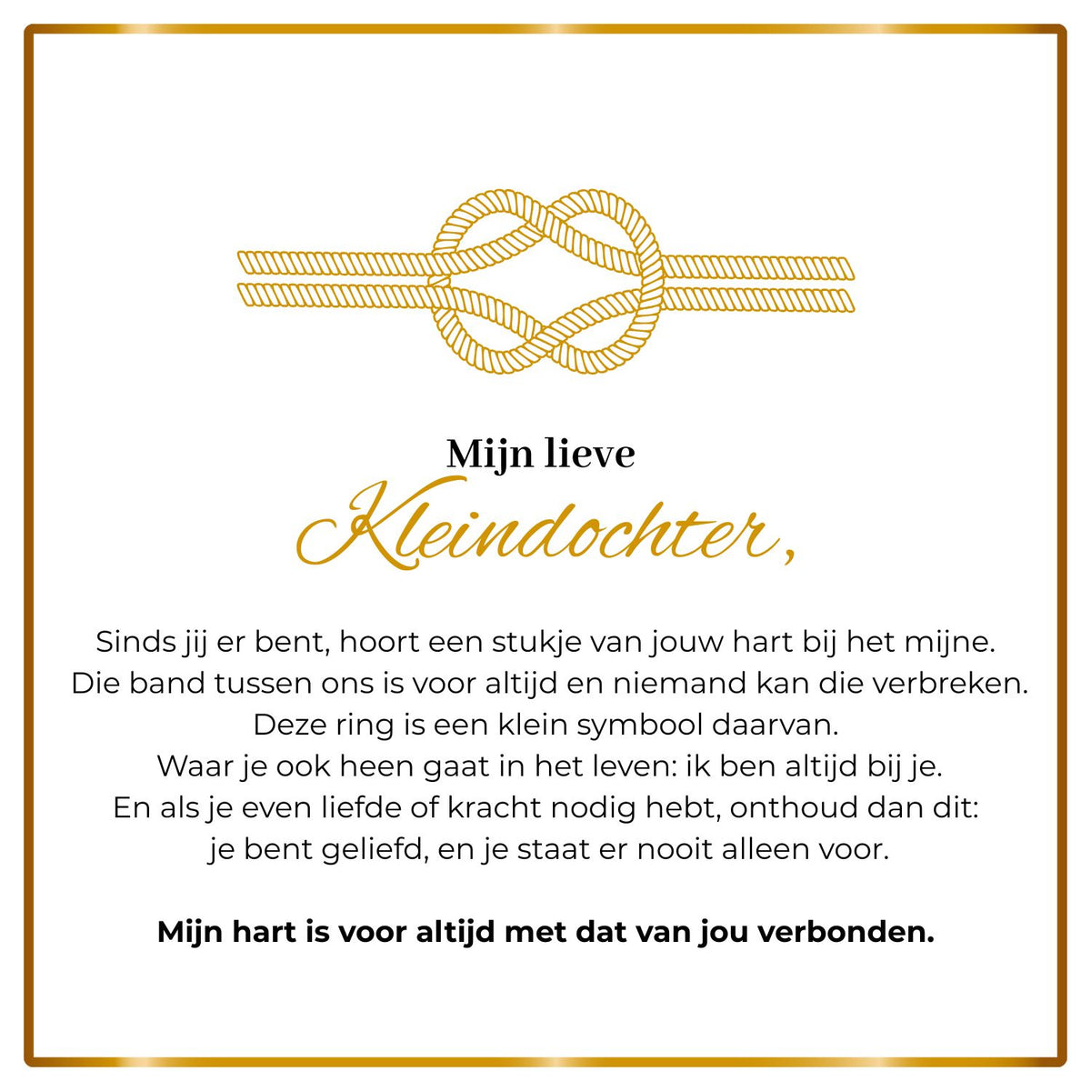Liefdesknoop ring- Mijn Lieve kleindochter