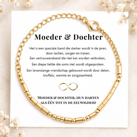 Morse Code Armbanden Set voor Moeder & Dochter - I LOVE YOU