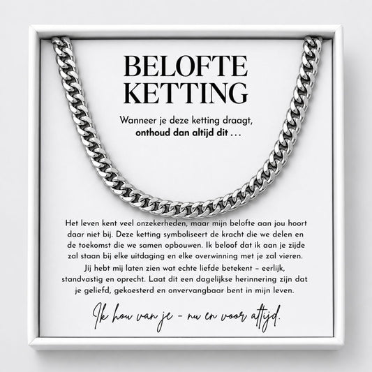 Chain necklace gift for husband in gift box