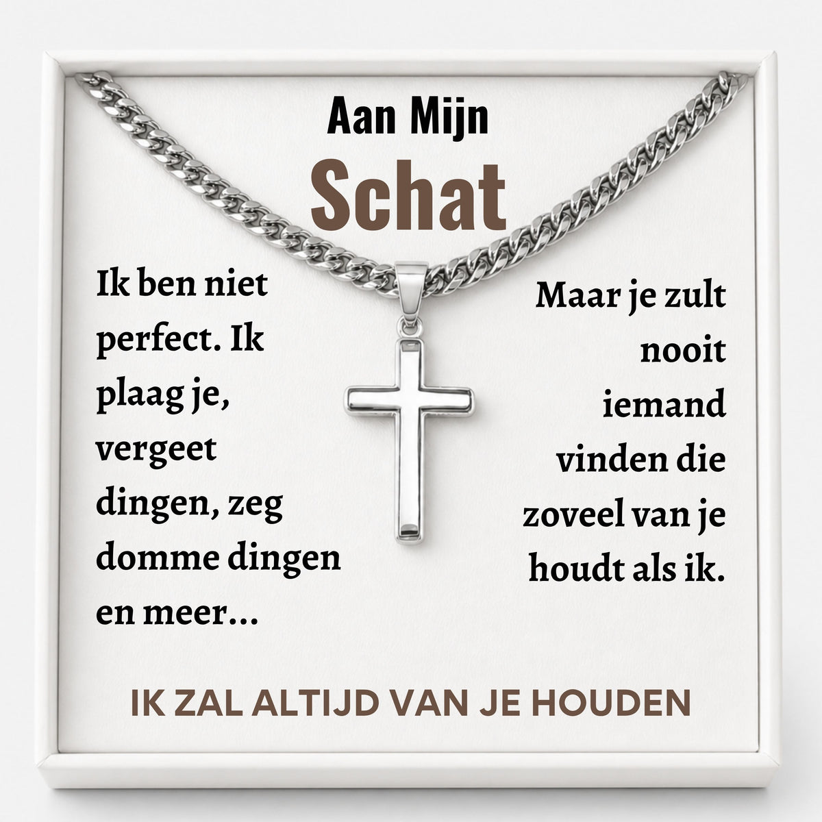 Silver cross necklace gift for someone you love