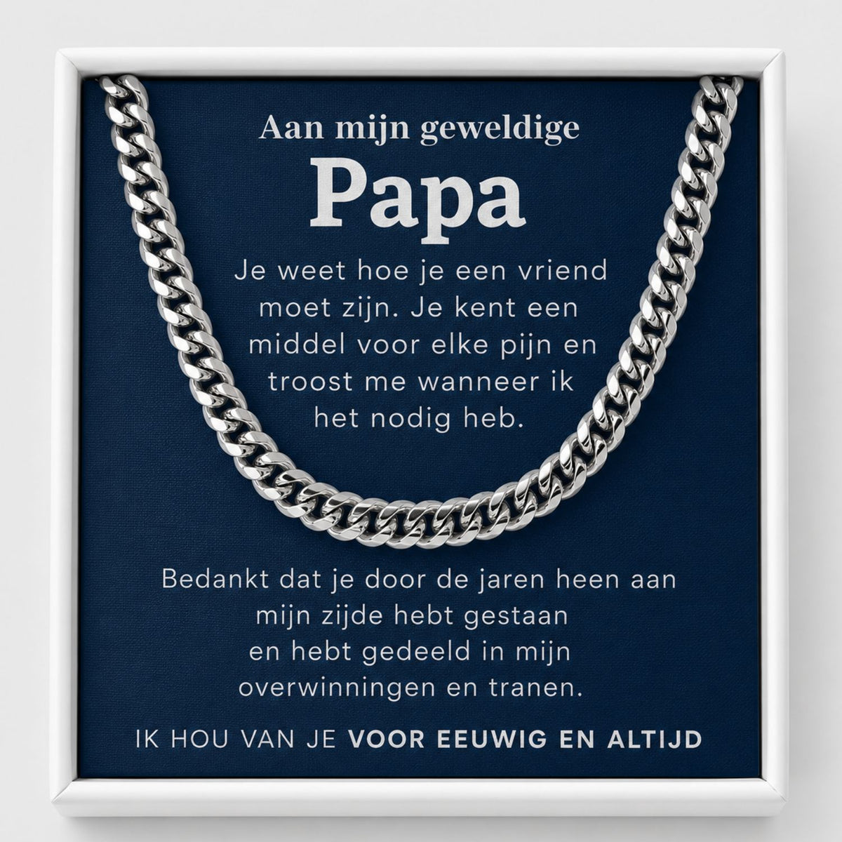 Papa mijn vriend, bedankt! - SCHAKEL KETTING