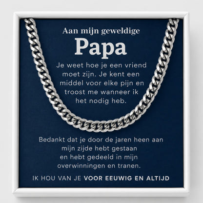 Papa mijn vriend, bedankt! - SCHAKEL KETTING