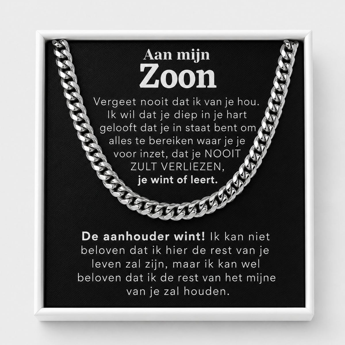Aan mijn Zoon - De aanhouder wint!