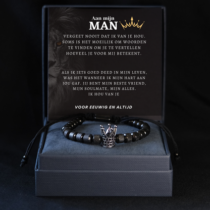 Kroon armband - Aan mijn man - Vergeet nooit dat ik van je hou