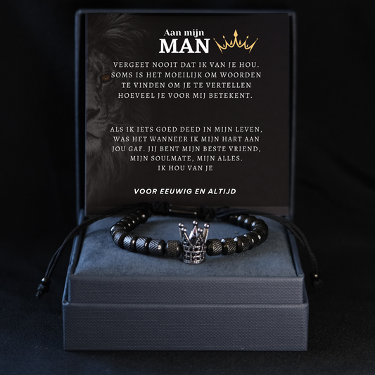 Kroon armband - Aan mijn man - Vergeet nooit dat ik van je hou