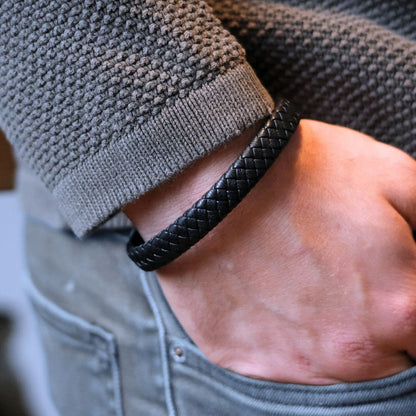 Aan Mijn Kleinzoon - Zwarte Gevlochten Armband