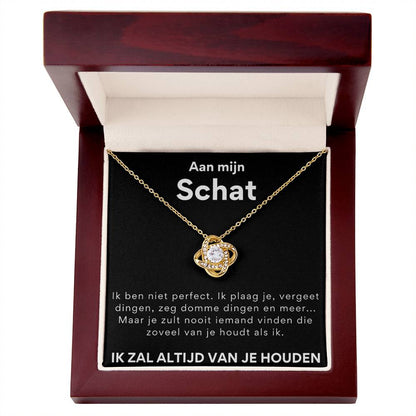 Aan mijn schat, ik ben niet perfect - Liefdesknoop Halsketting