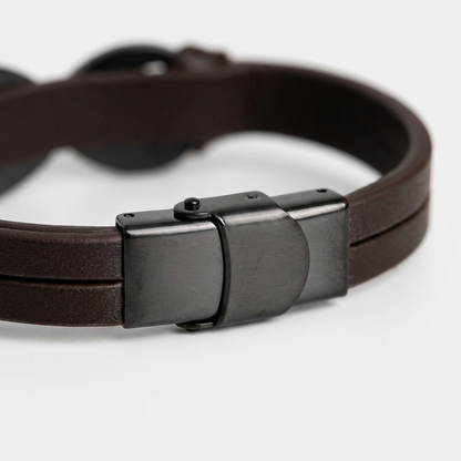 Infinity Dual Name (Adjustable) – Engraved Leather Bracelet – To My Husband