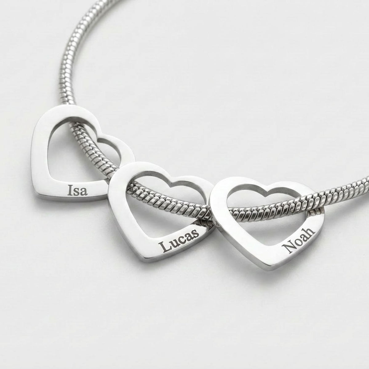 Bedelarmband met Hartjes met Gravure