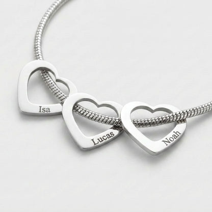 Bedelarmband met Hartjes met Gravure