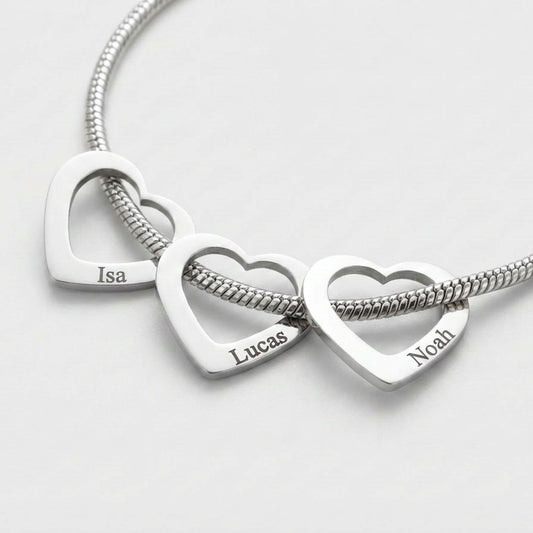 Bedelarmband met Hartjes met Gravure