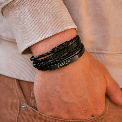 Aan mijn kleinzoon - Layered Armband met Gravure