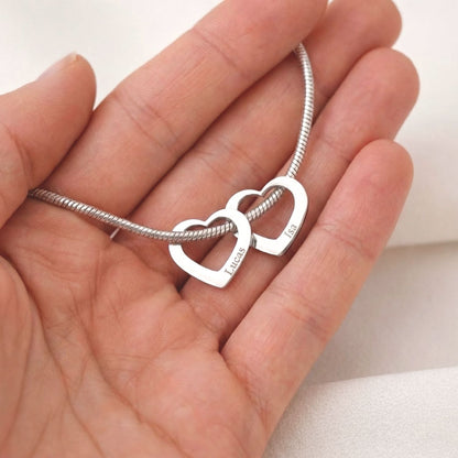 Bedelarmband met Hartjes met Gravure