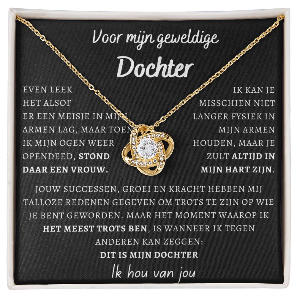 Voor mijn geweldige Dochter- Dit is mijn dochter - Liefdesknoop Halsketting