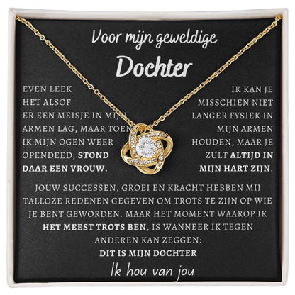 Voor mijn geweldige Dochter- Dit is mijn dochter - Liefdesknoop Halsketting