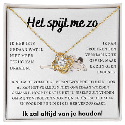 Het spijt me zo - Liefdesknoop Halsketting